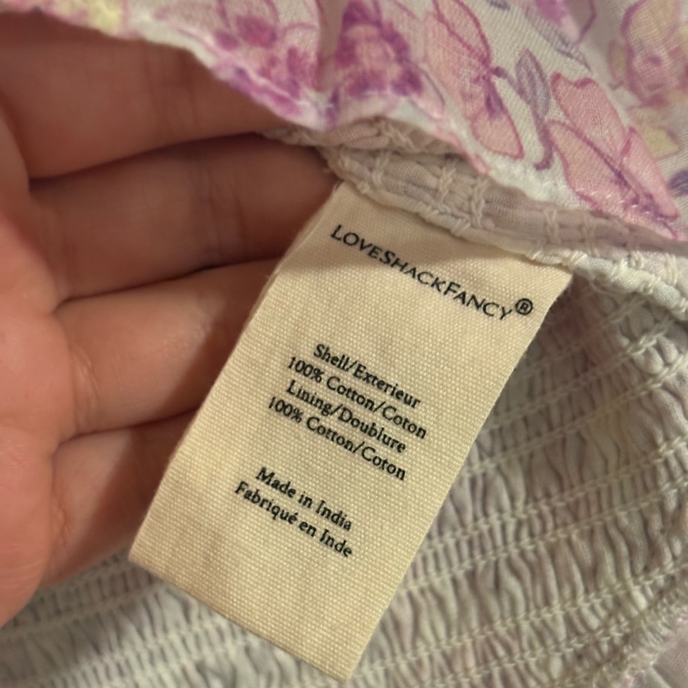 LoveShackFancy Sonora Ruffled Smocked Mini Dress Purple Floral Sz Small NWOT - Picture 12 of 12